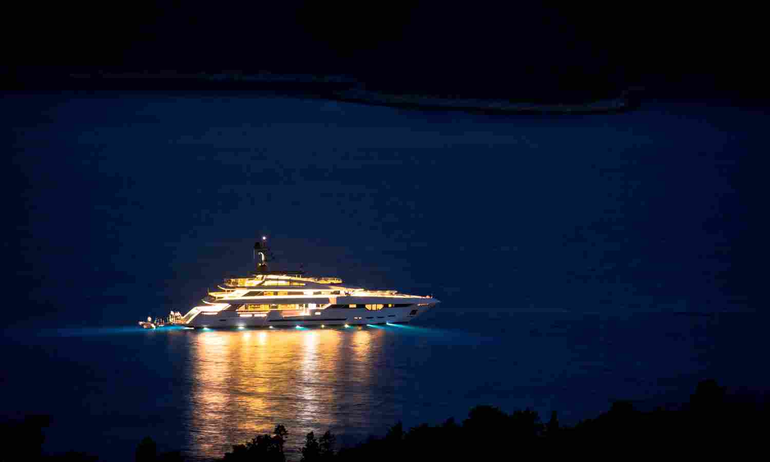 Superyacht at night 